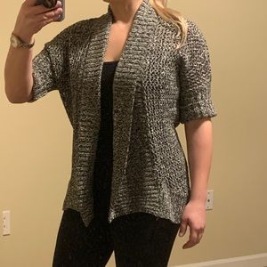 Black and gray cardigan